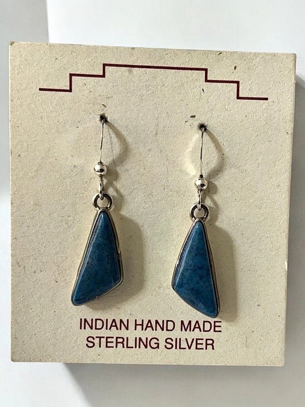 D’anz LTD Albuquerque Native American Blue Sterling Silver Dangle Earrings
